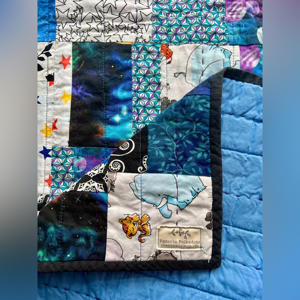 SOLD! Baby/Pet Quilt 30x40 - Space Animals